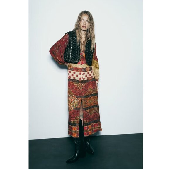 Zara Boho Print Maxi Dress - Picture 2 of 12